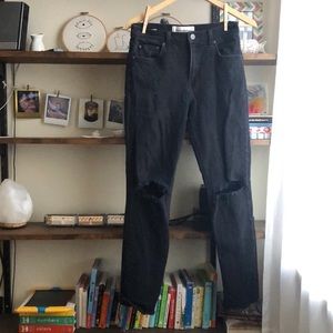 Reformation stretch crop cigarette jean Nile Wash